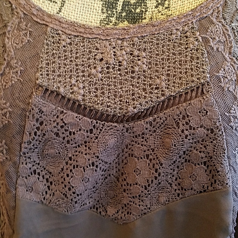Dark Purple Lace Detailed Shirt - Picture 3 of 3